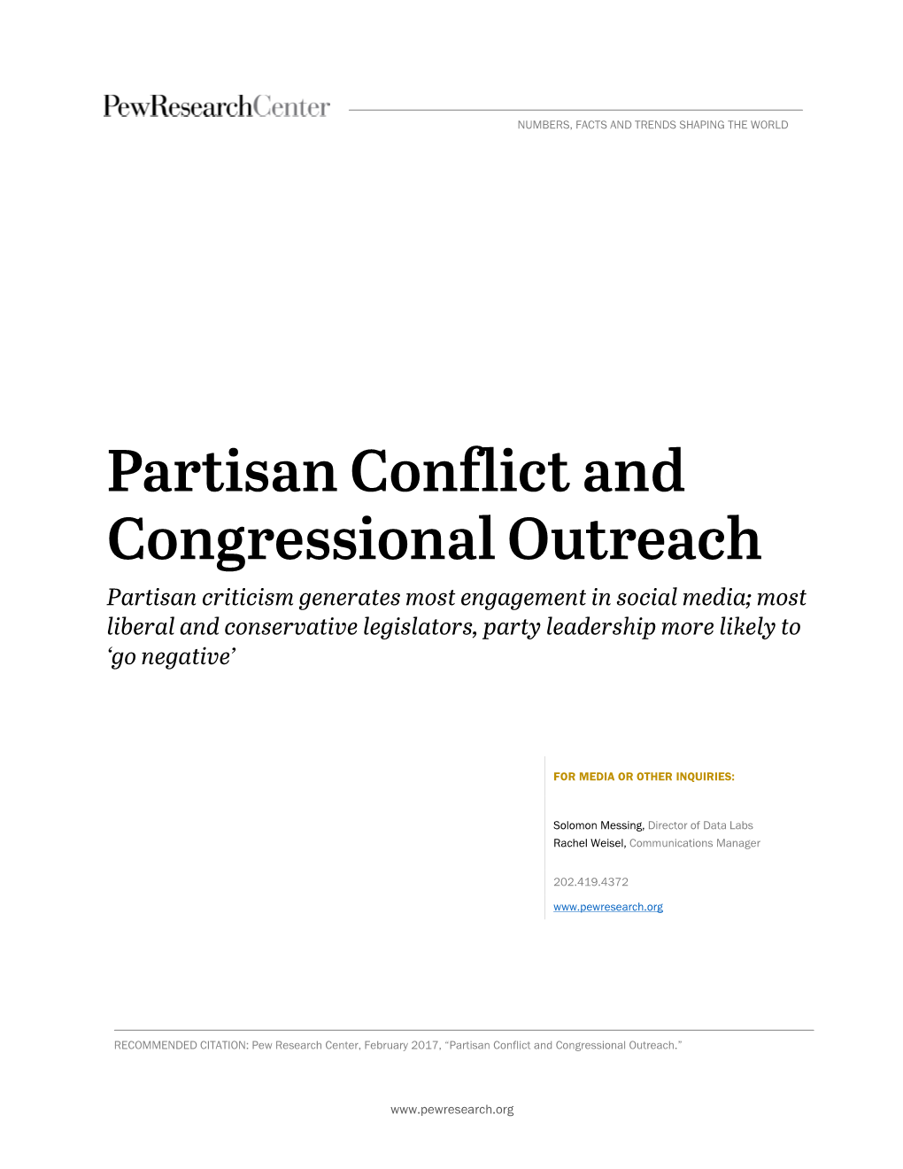 Partisan Conflict and Congressional Outreach