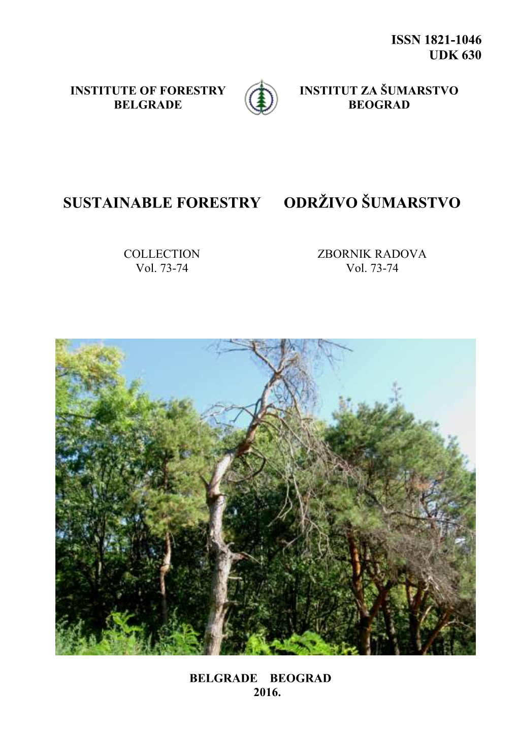 Sustainable Forestry Održivo Šumarstvo