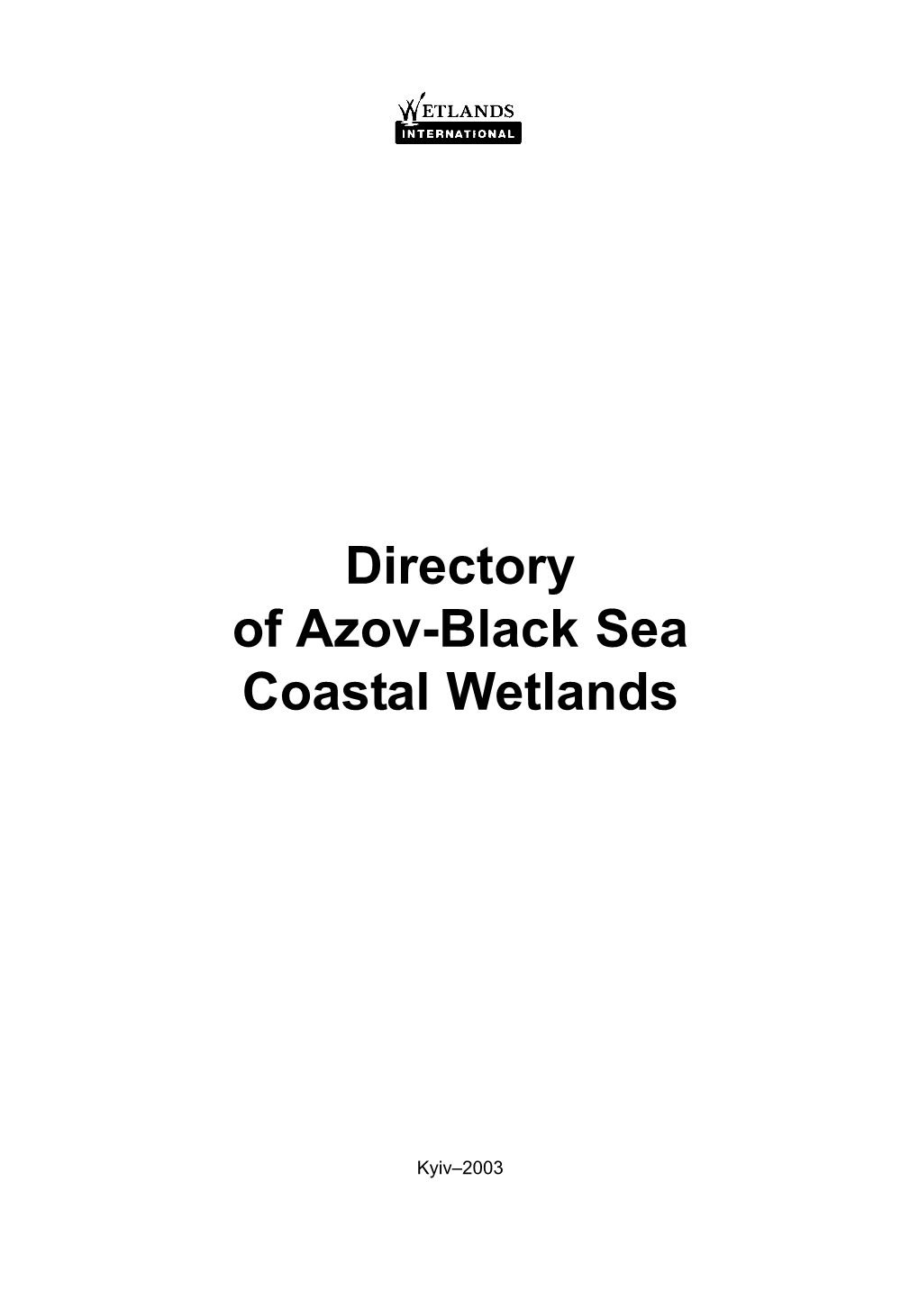 Directory of Azov-Black Sea Coastal Wetlands