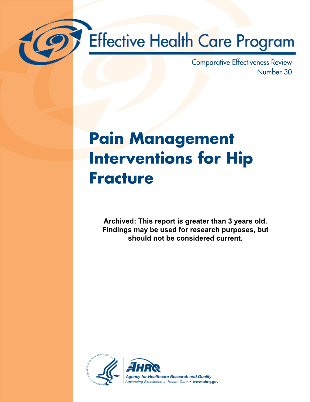 Pain Management Interventions for Hip Fracture