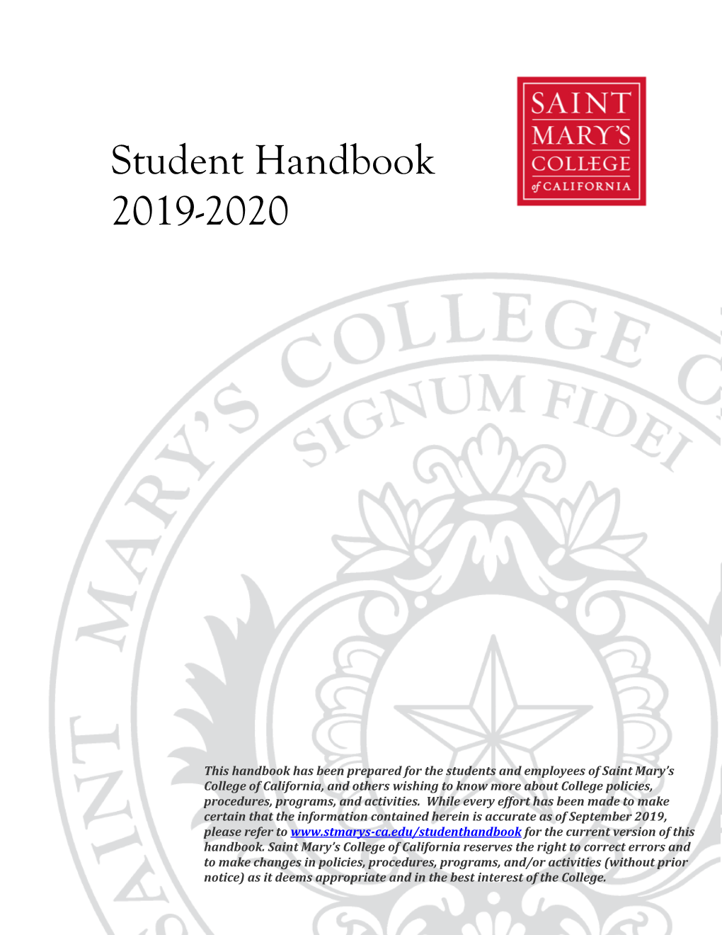 Student Handbook 2019-2020