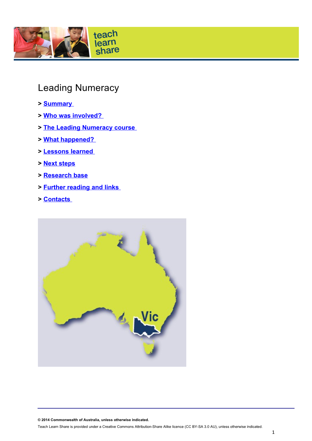 Leading Numeracy