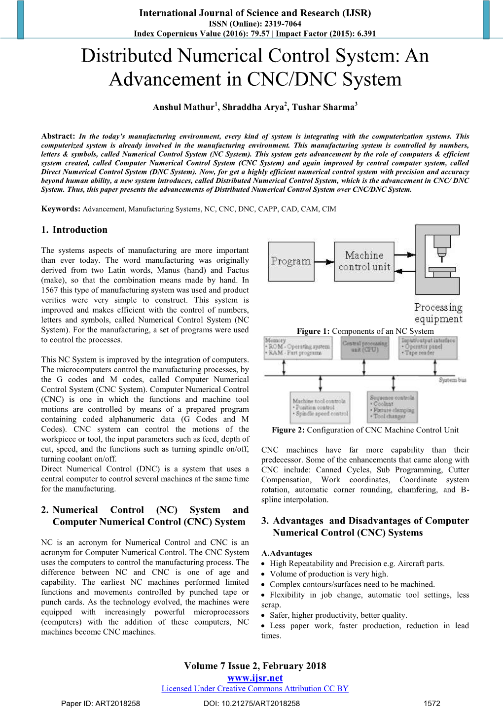 Distributed Numerical Control System: an Advancement in CNC/DNC System