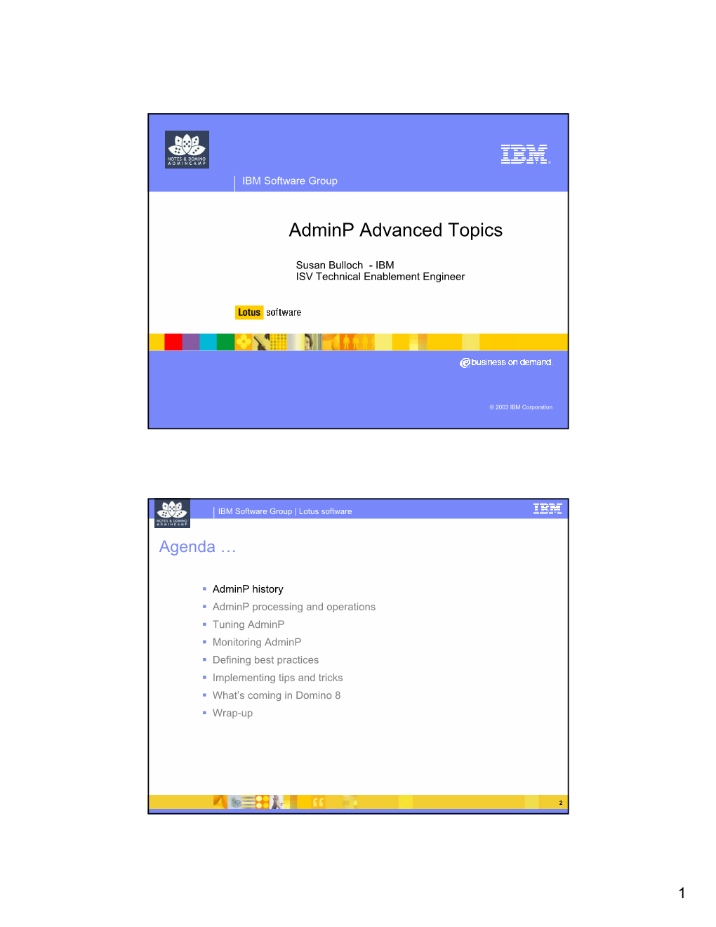 Adminp Advanced Topics