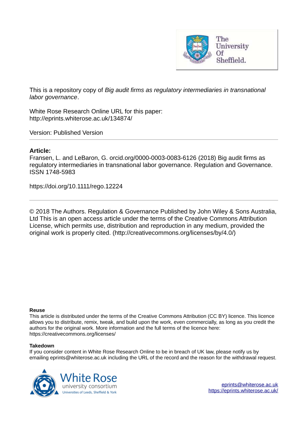 Big Audit Firms As Regulatory Intermediaries in Transnational Labor Governance