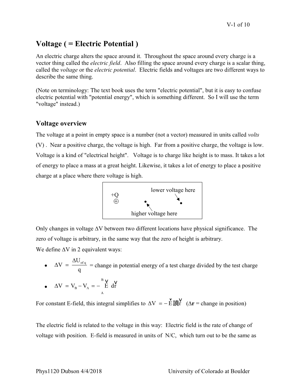 Voltage Or Electric Potential