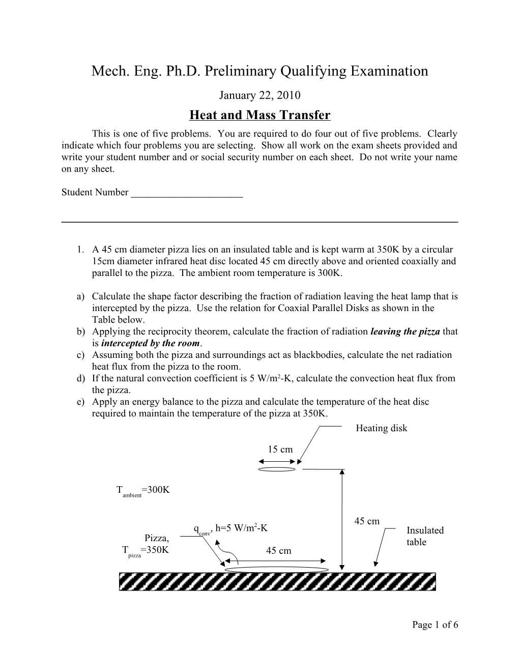 Mech. Eng. Ph.D. Preliminary Qualifying Examination