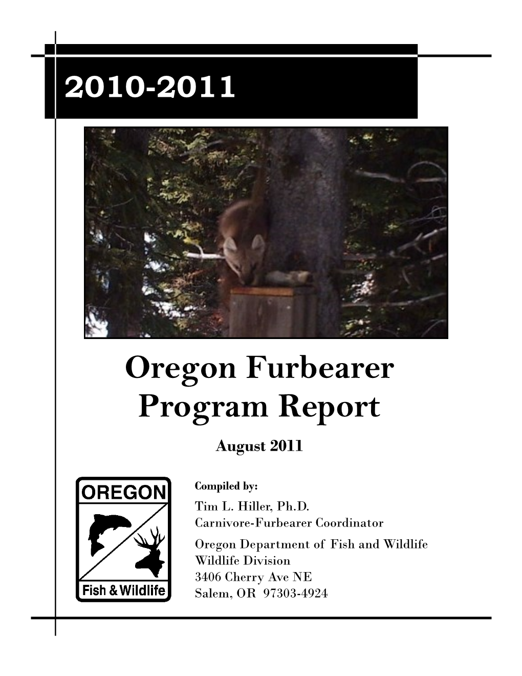 Oregon Furbearer Program Report