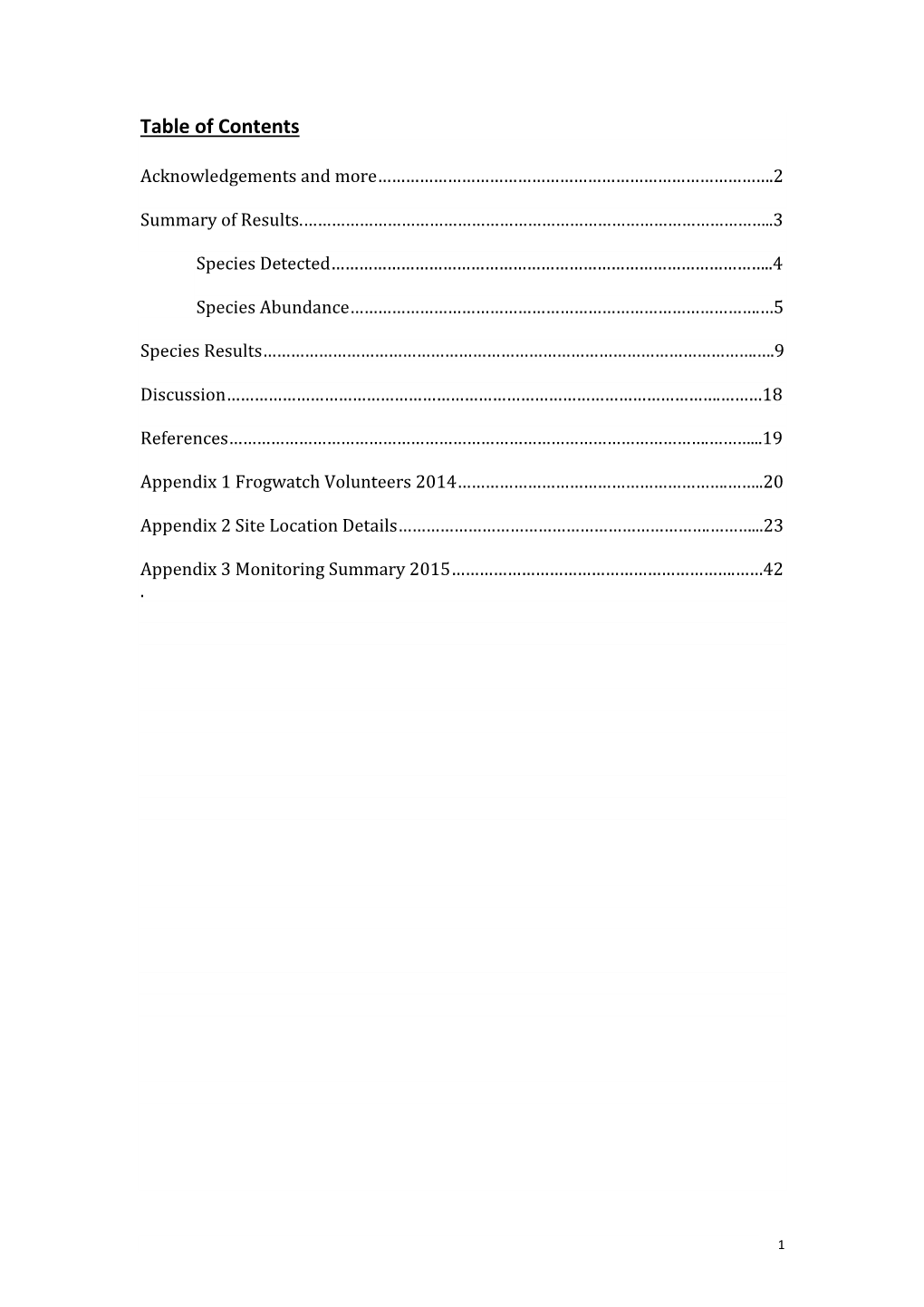 Table of Contents