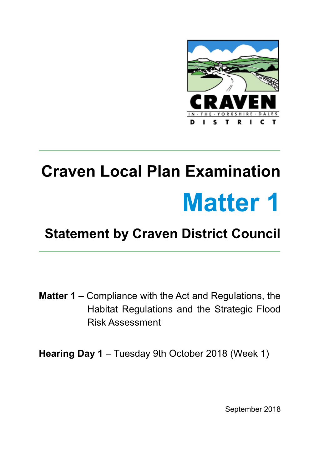 Matter 1 Statement by Craven District Council