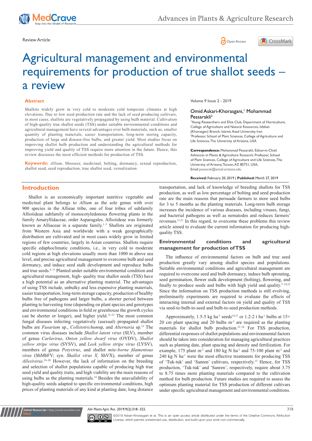 Agricultural Management and Environmental Requirements for Production of True Shallot Seeds – a Review