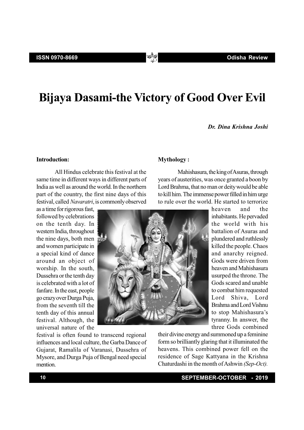 Bijaya Dasami-The Victory of Good Over Evil