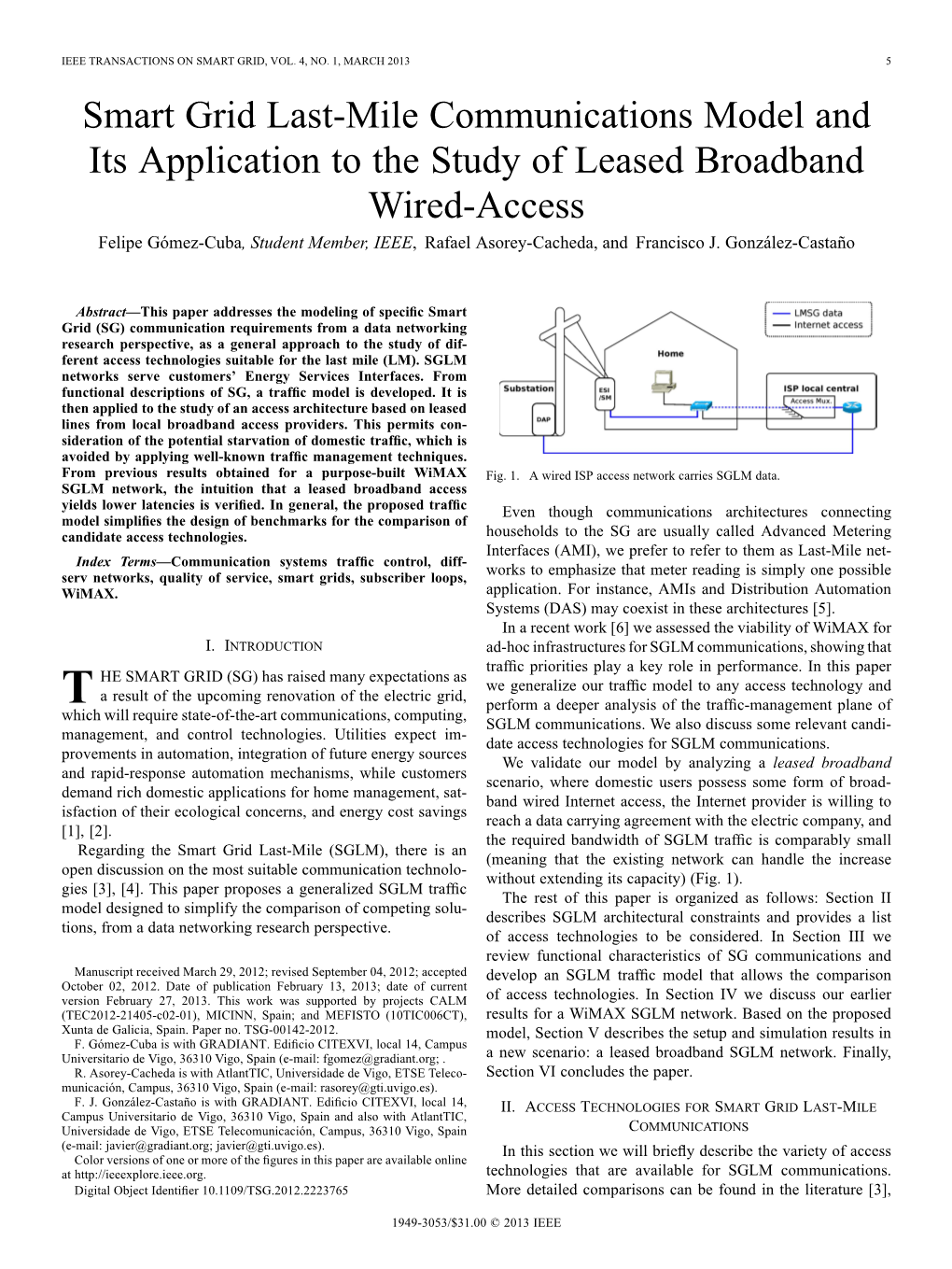 Smart Grid Last-Mile Communications Model and Its Application to The