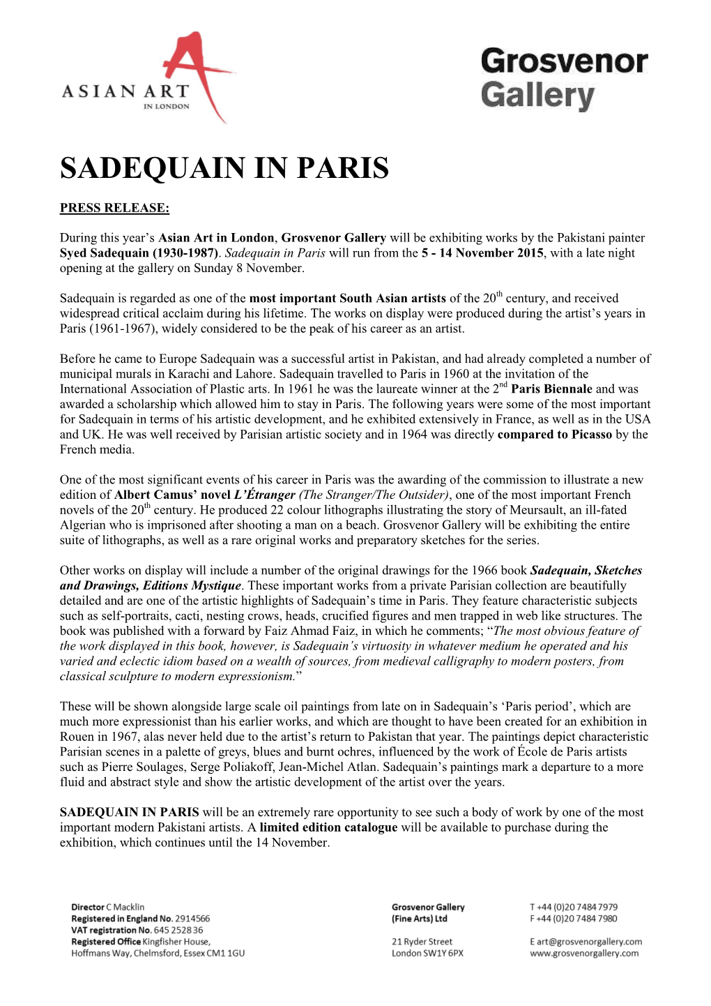 Sadequain in Paris