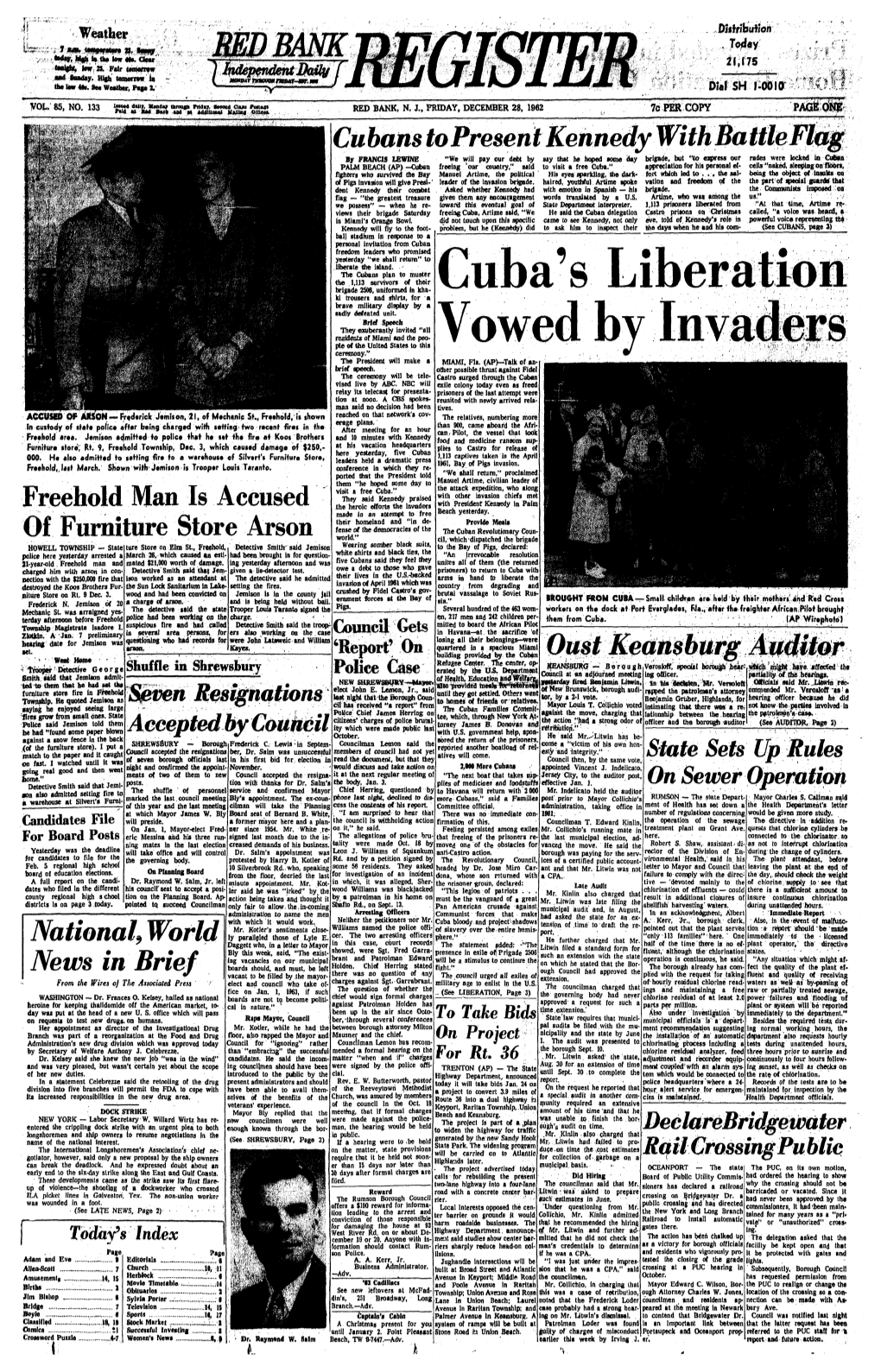 Cuba's Liberation Vowed by Invaders