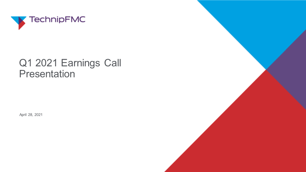 Q1 2021 Earnings Call Presentation