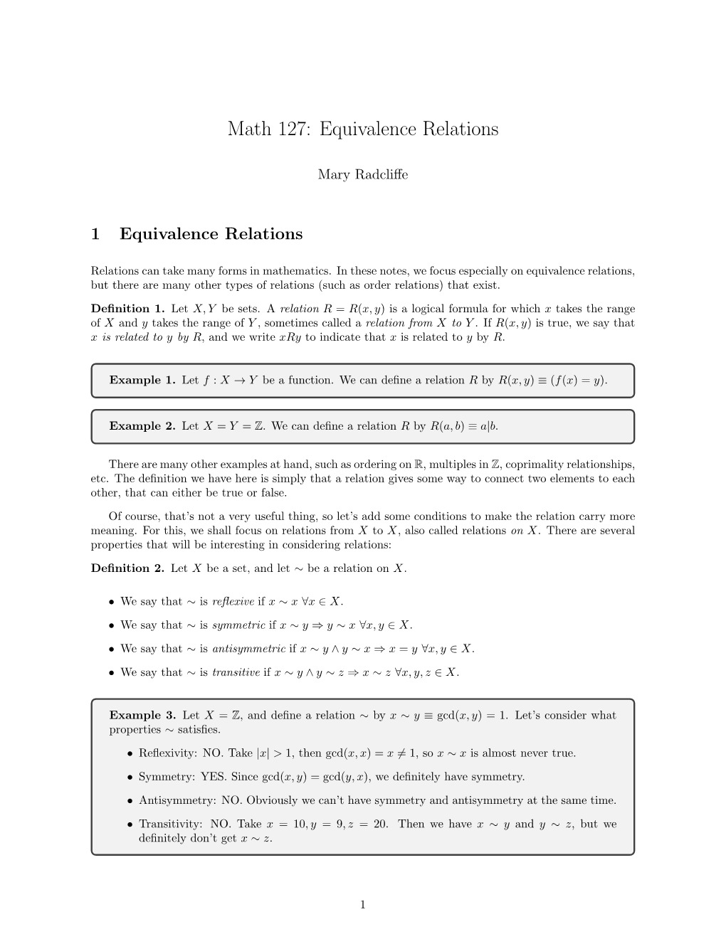 Math 127: Equivalence Relations