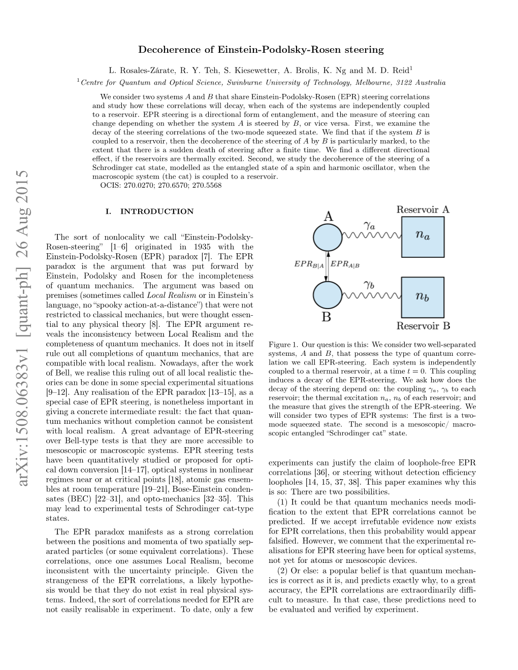 Arxiv:1508.06383V1 [Quant-Ph] 26 Aug 2015 Bles at Room Temperature [19–21], Bose-Einstein Conden- Is So: There Are Two Possibilities