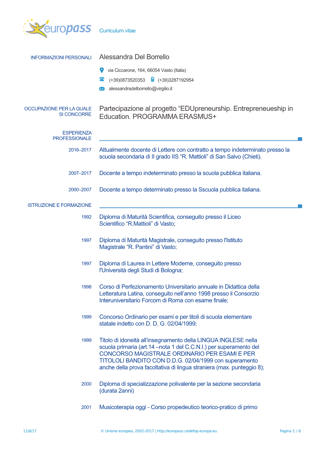 Alessandra Del Borrello Partecipazione Al Progetto