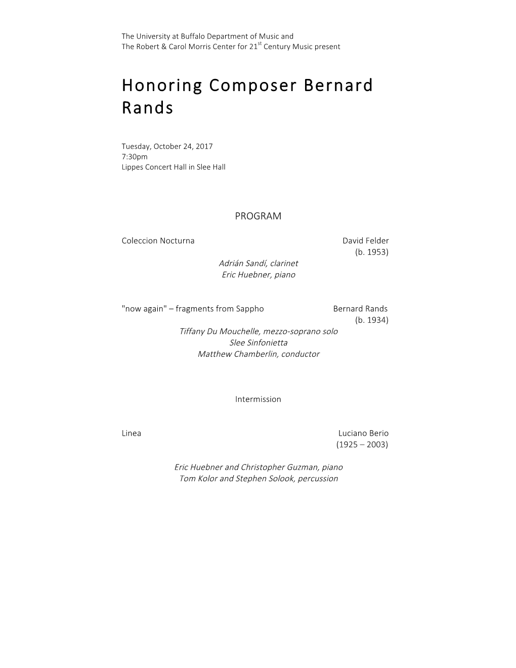 PRINTABLE PROGRAM Bernard Rands