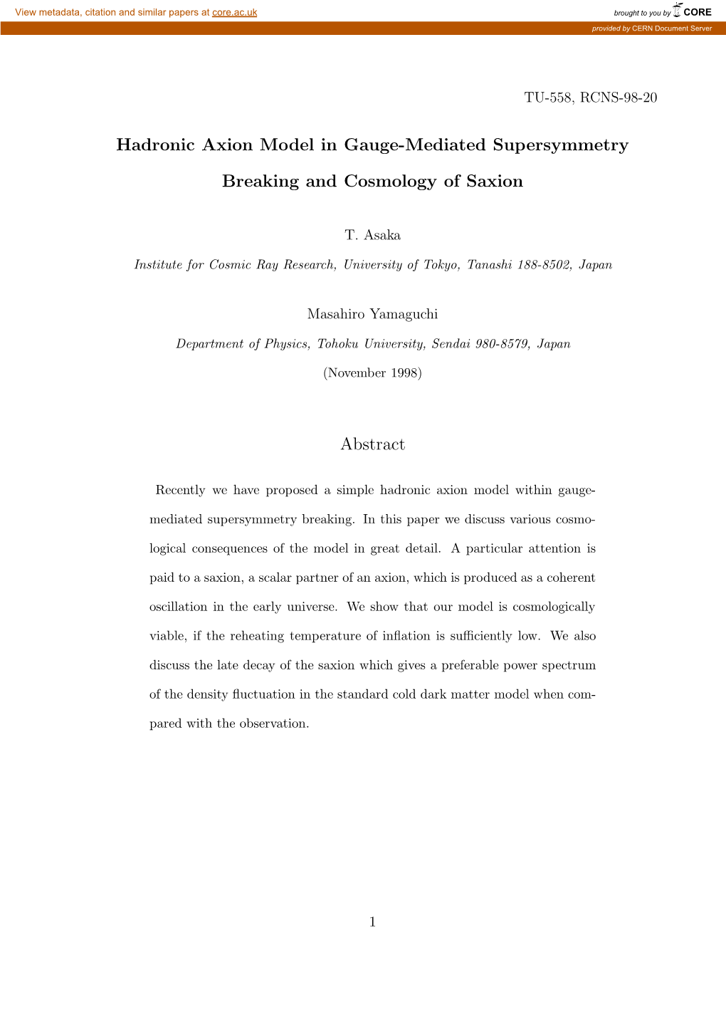 Hadronic Axion Model in Gauge-Mediated Supersymmetry