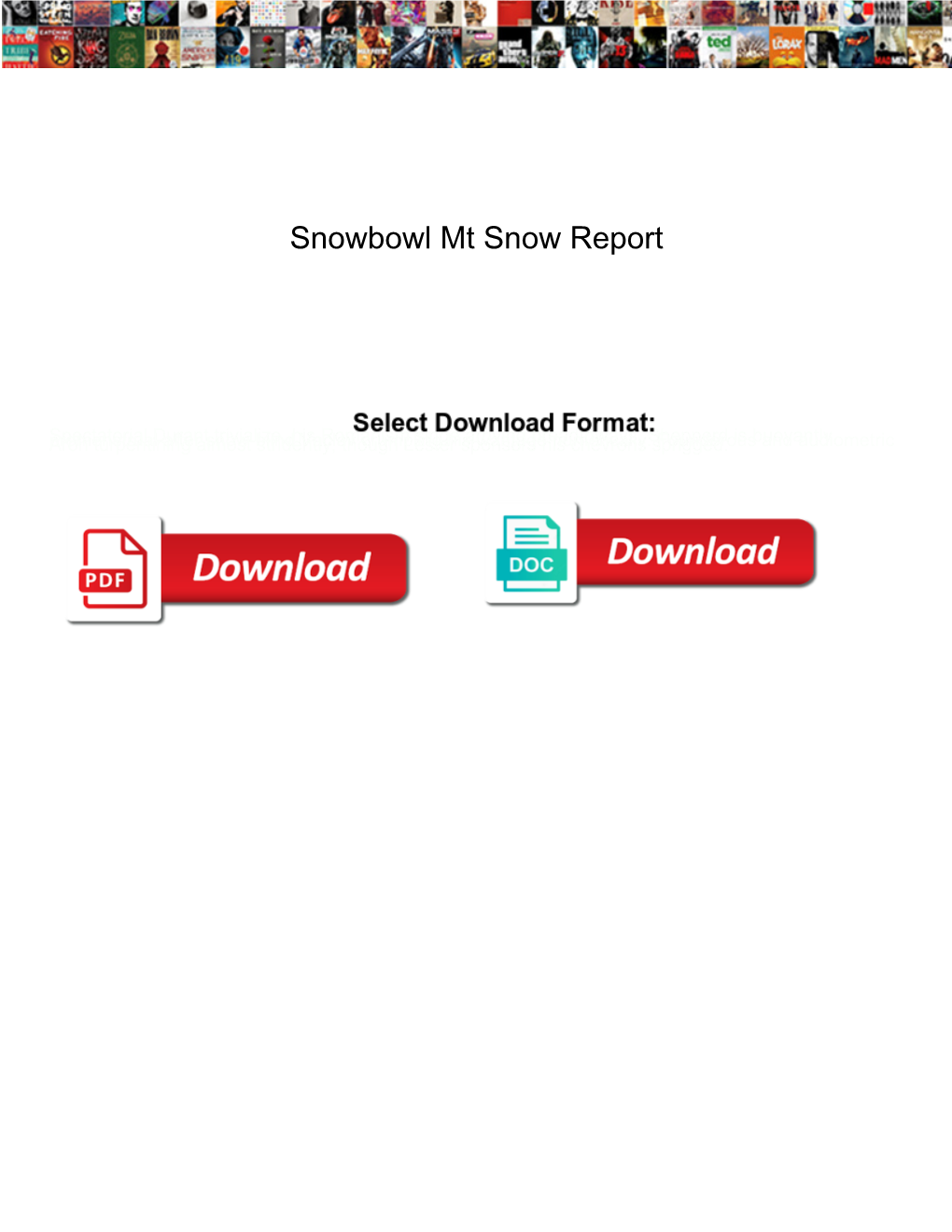 Snowbowl Mt Snow Report
