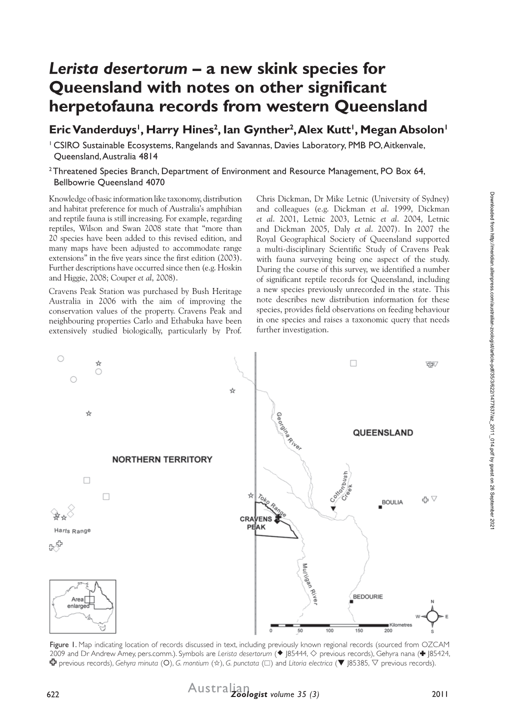 Lerista Desertorum – a New Skink Species for Queensland with Notes