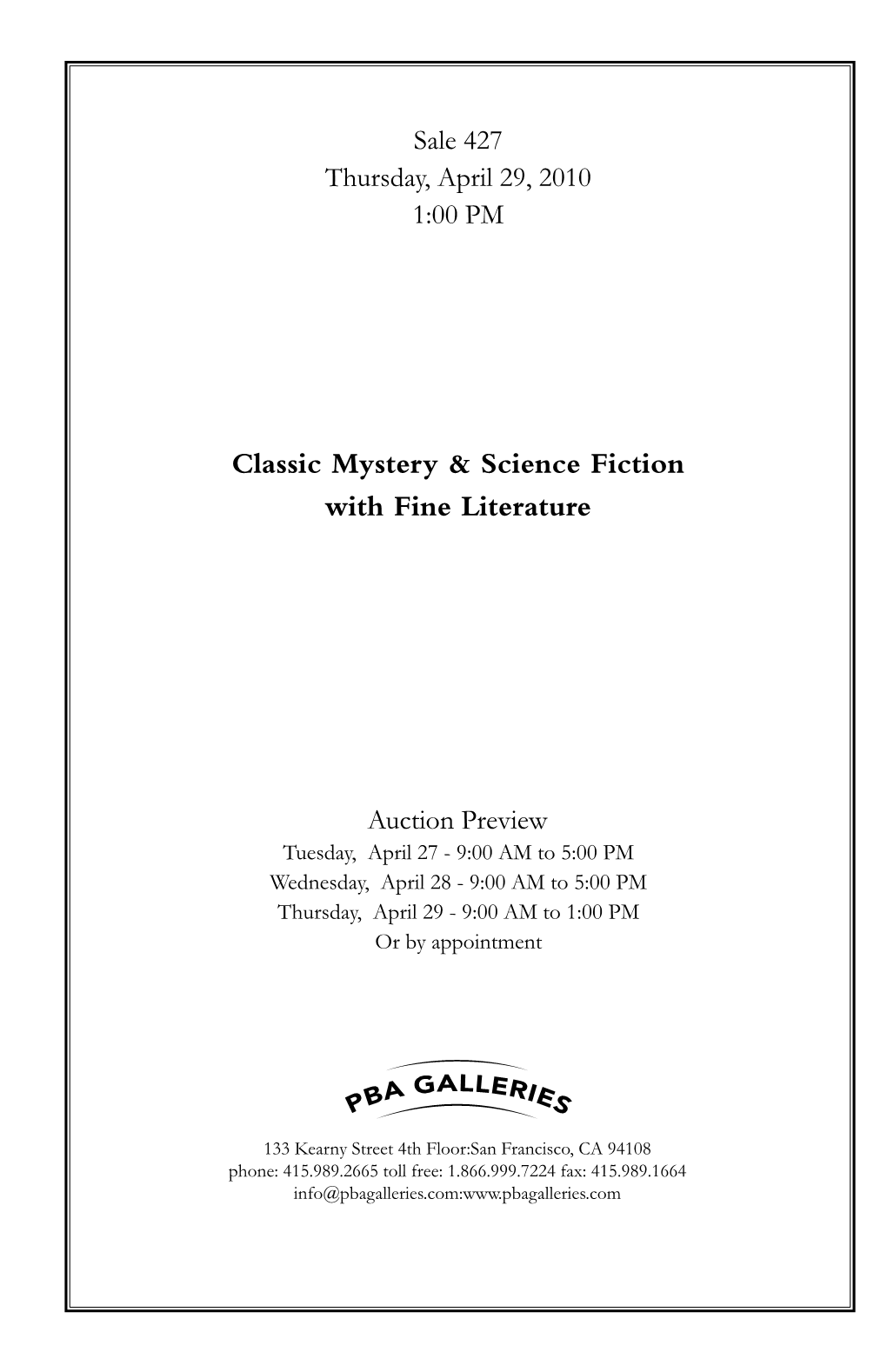 Classic Mystery & Science Fiction with Fine Literature