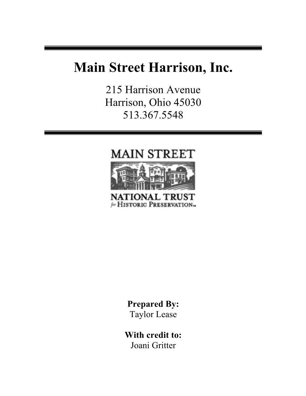 Main Street Harrison, Inc