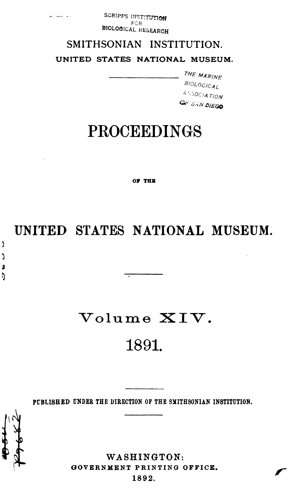 Proceedings of the United States National Museum