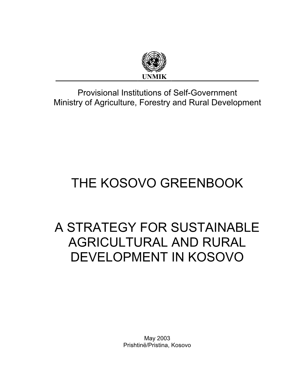 The Kosovo Greenbook