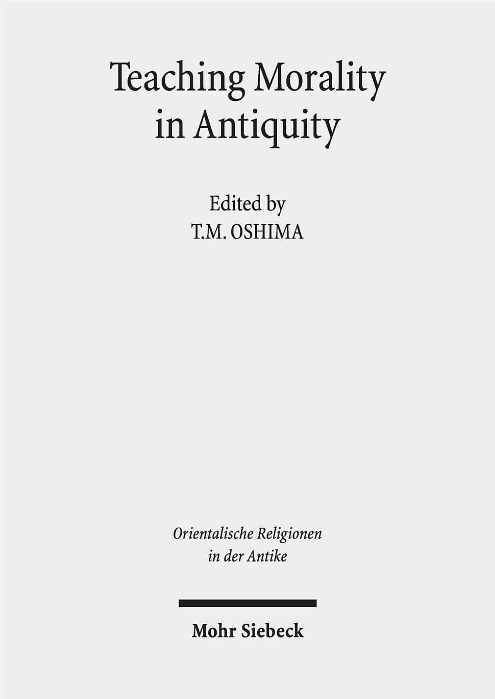 Teaching Morality in Antiquity