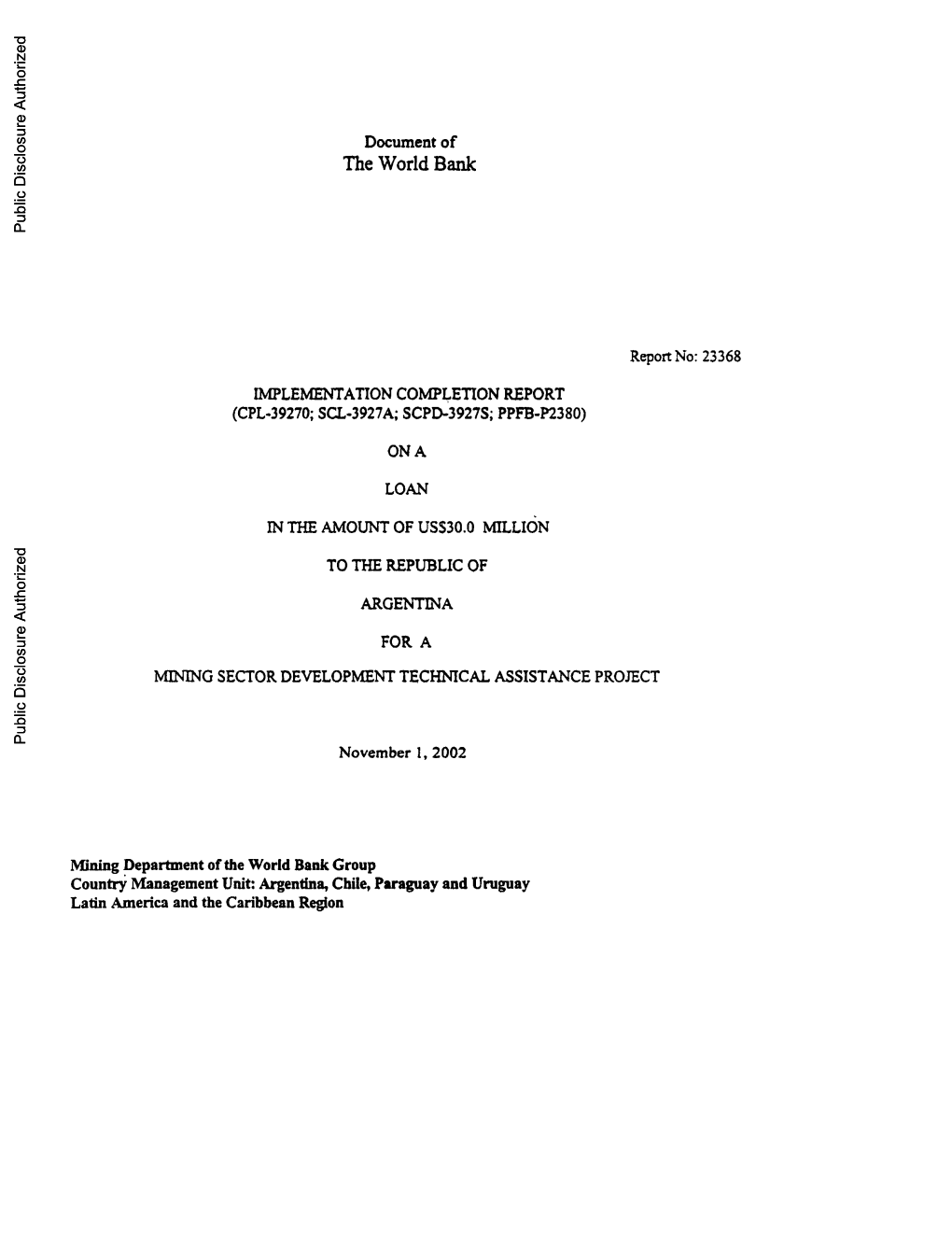 World Bank Document