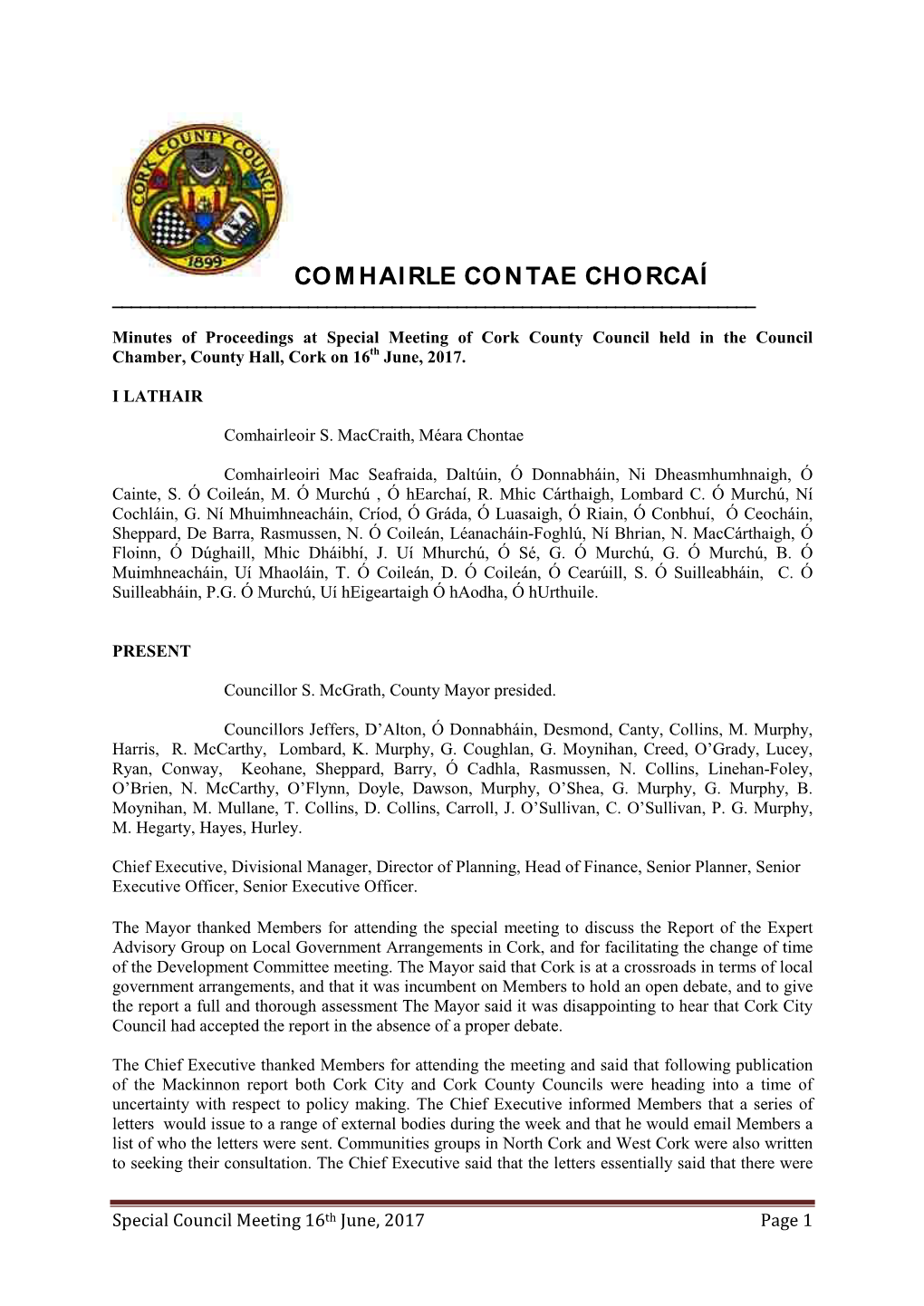 Comhairle Contae Chorcaí ______