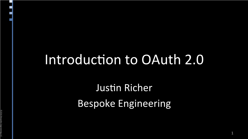 Introduc^On to Oauth