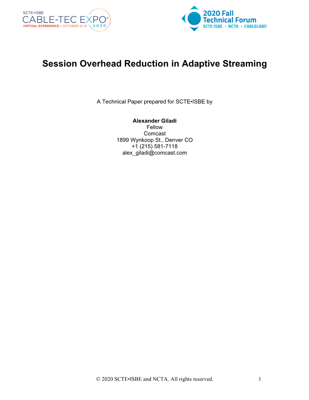 Session Overhead Reduction in Adaptive Streaming