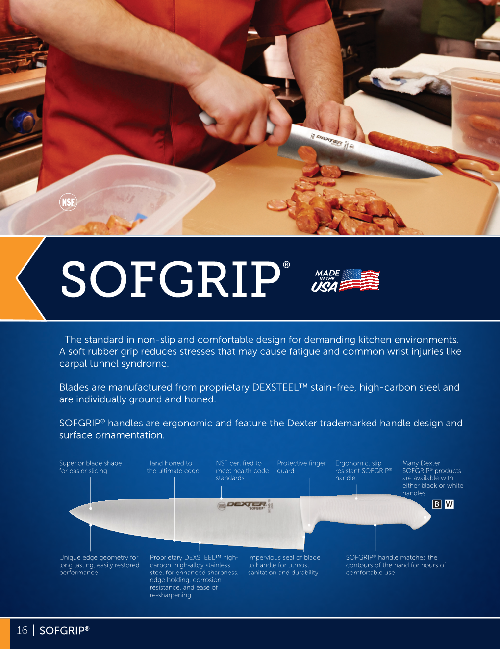 SOFGRIP 24023B SG136NB-PCP 6" Narrow Boning Knife, Black Chef/Cook’S Knives