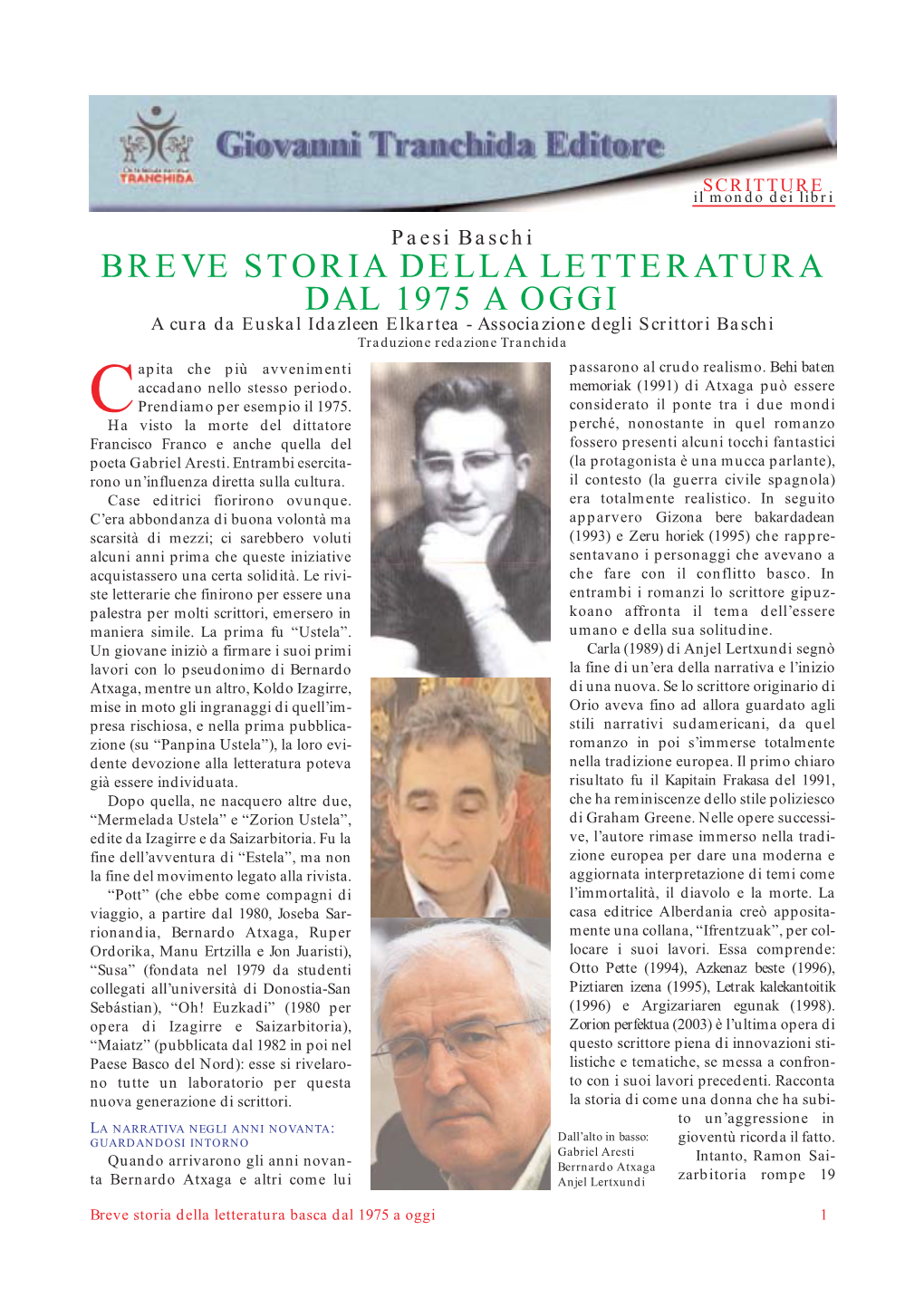 Breve Storia Della Letteratura Dal 1975 a Oggi