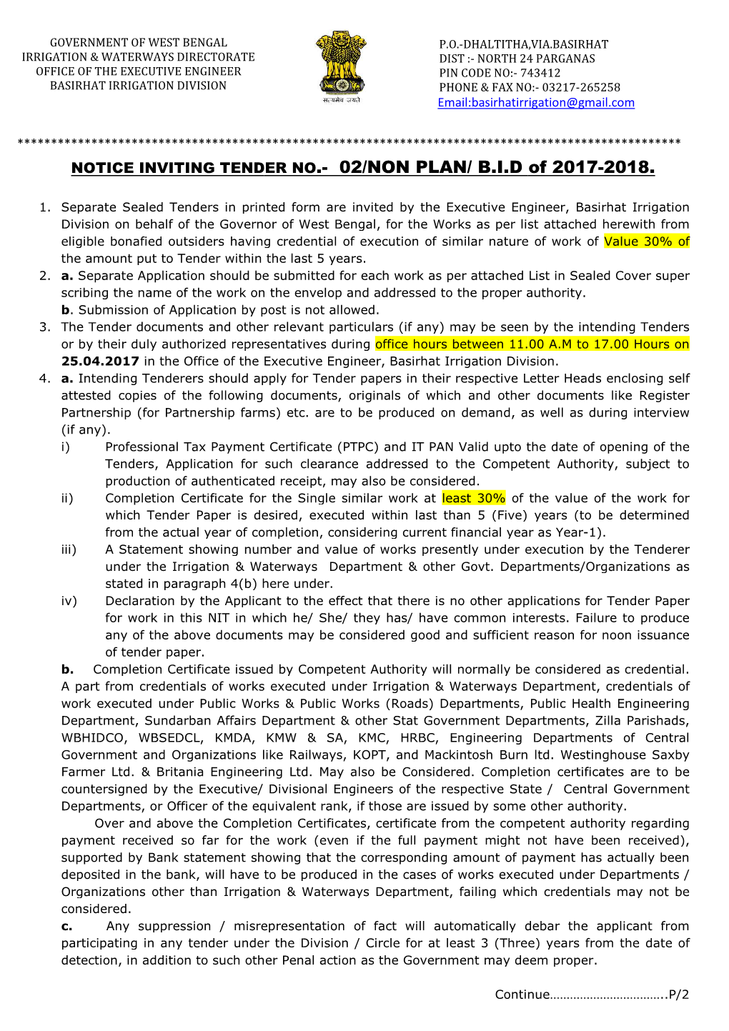 Nit-02 of Non Plan of 2017-2018