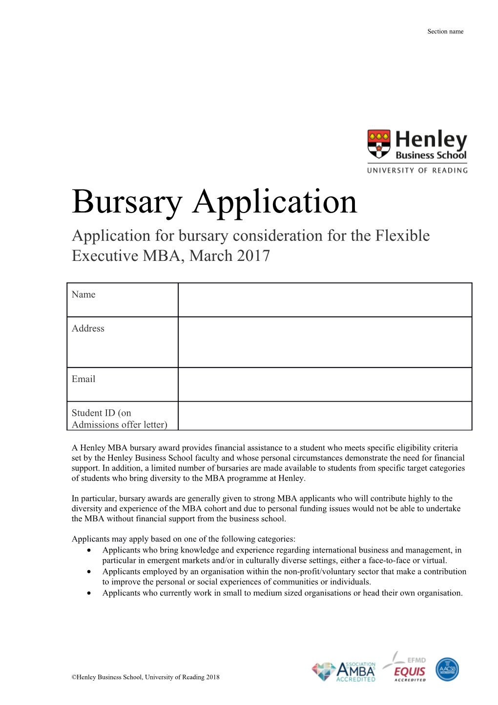 HBS Document Template