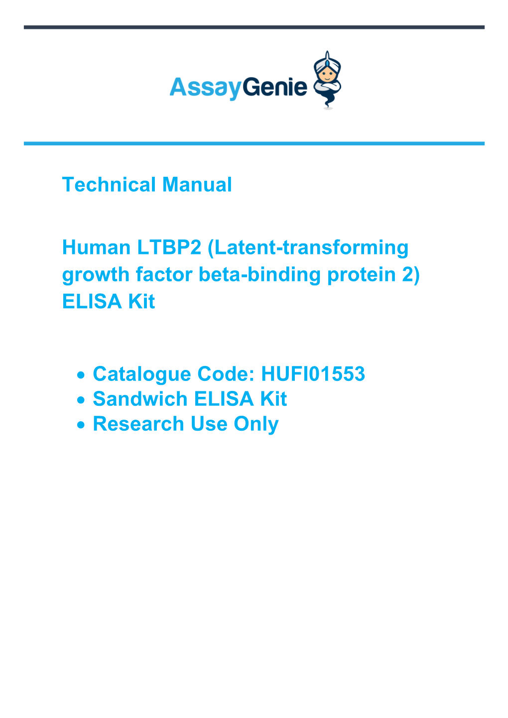 Technical Manual Human LTBP2 (Latent-Transforming Growth Factor