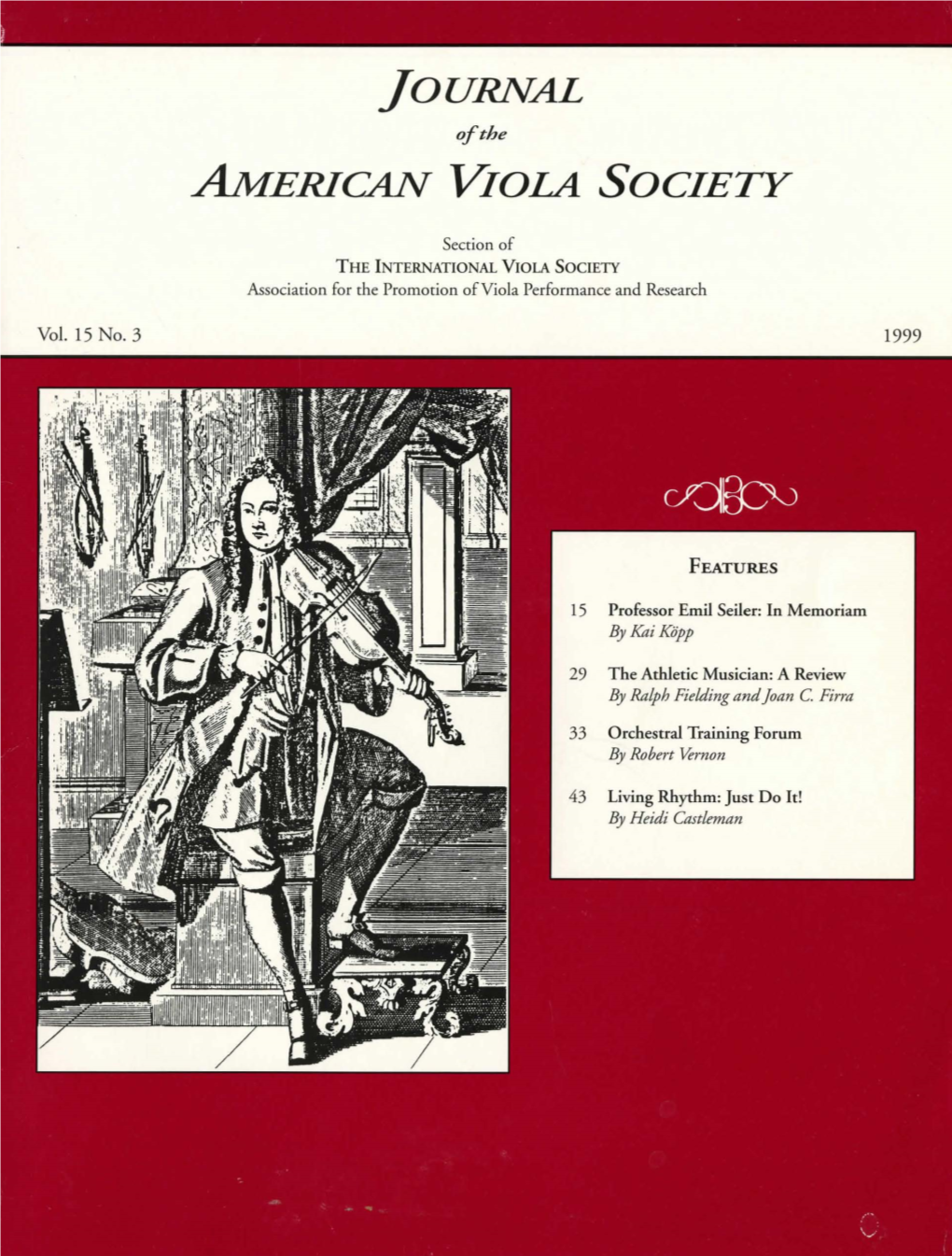 Journal of the American Viola Society Volume 15 No. 3, 1999
