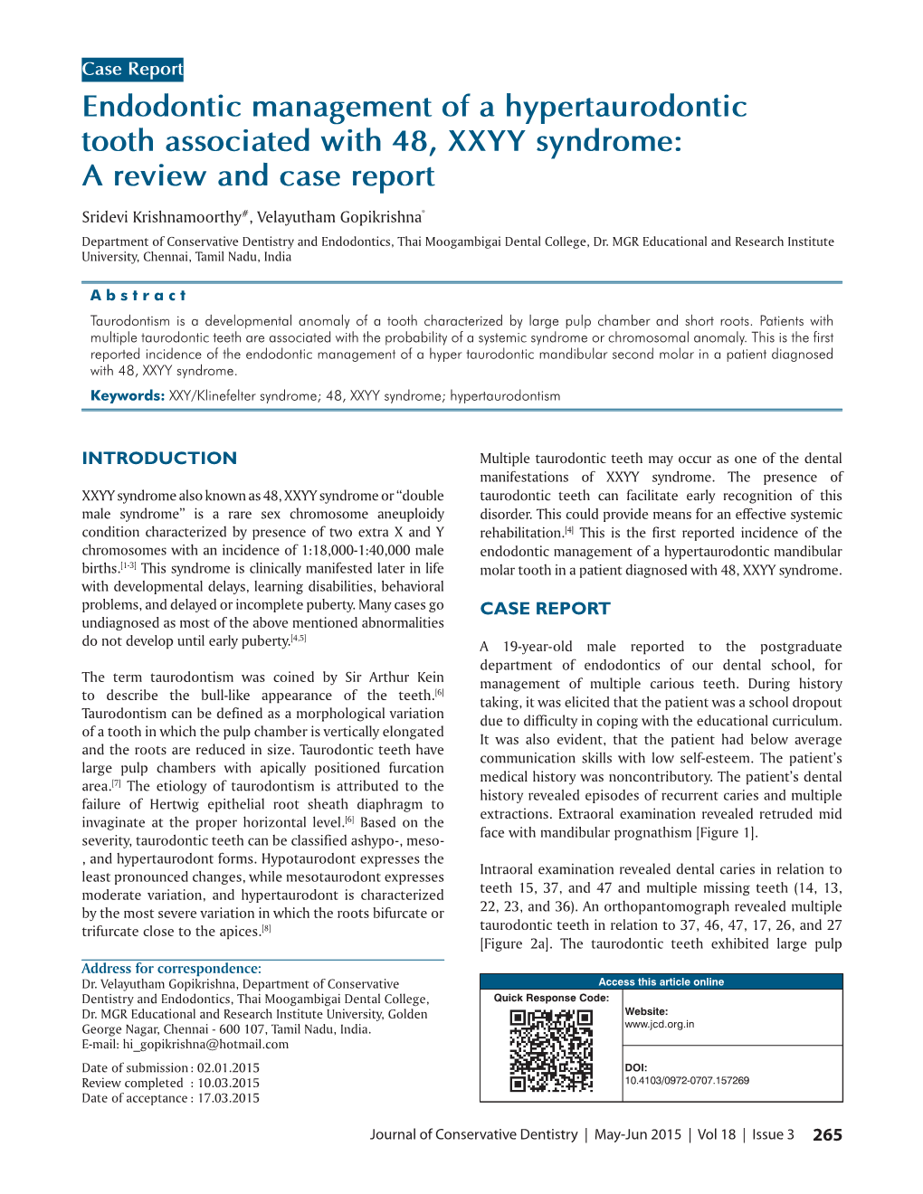 Endodontic Management of a Hypertaurodontic Tooth Associated