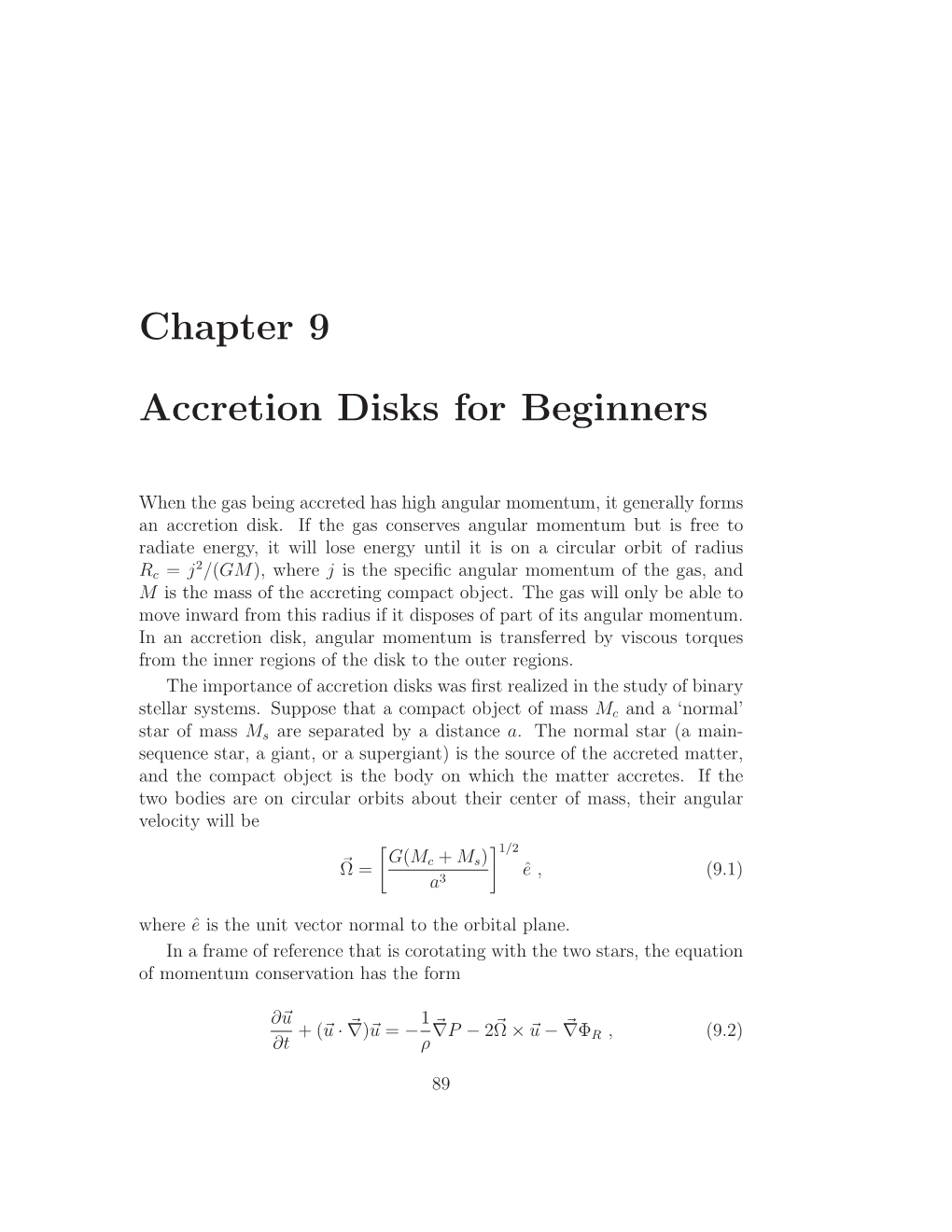 Chapter 9 Accretion Disks for Beginners