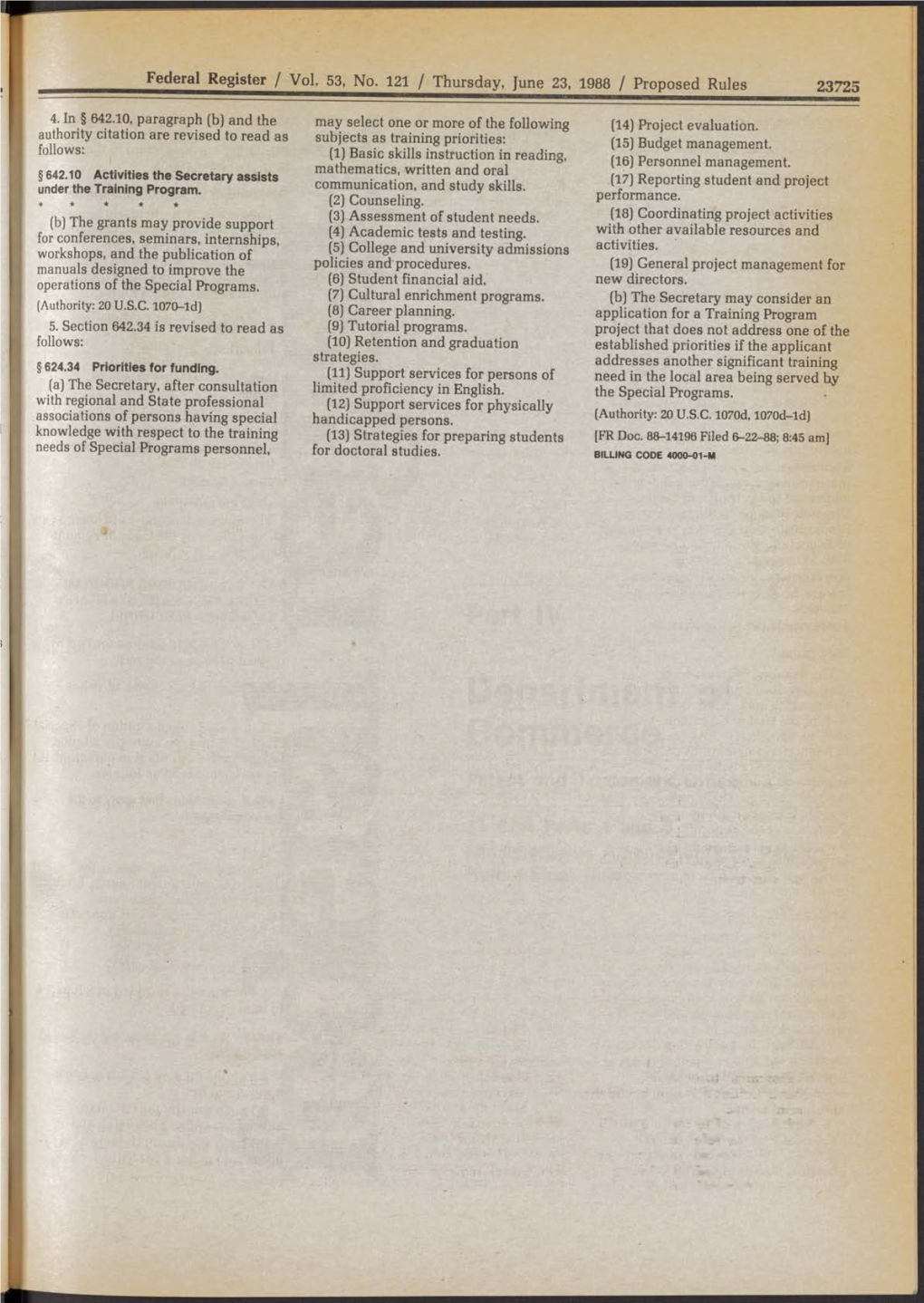 Federal Register / Vol, 53, No. 121 / Thursday, June 23, 1988 / Proposed Rules 23725