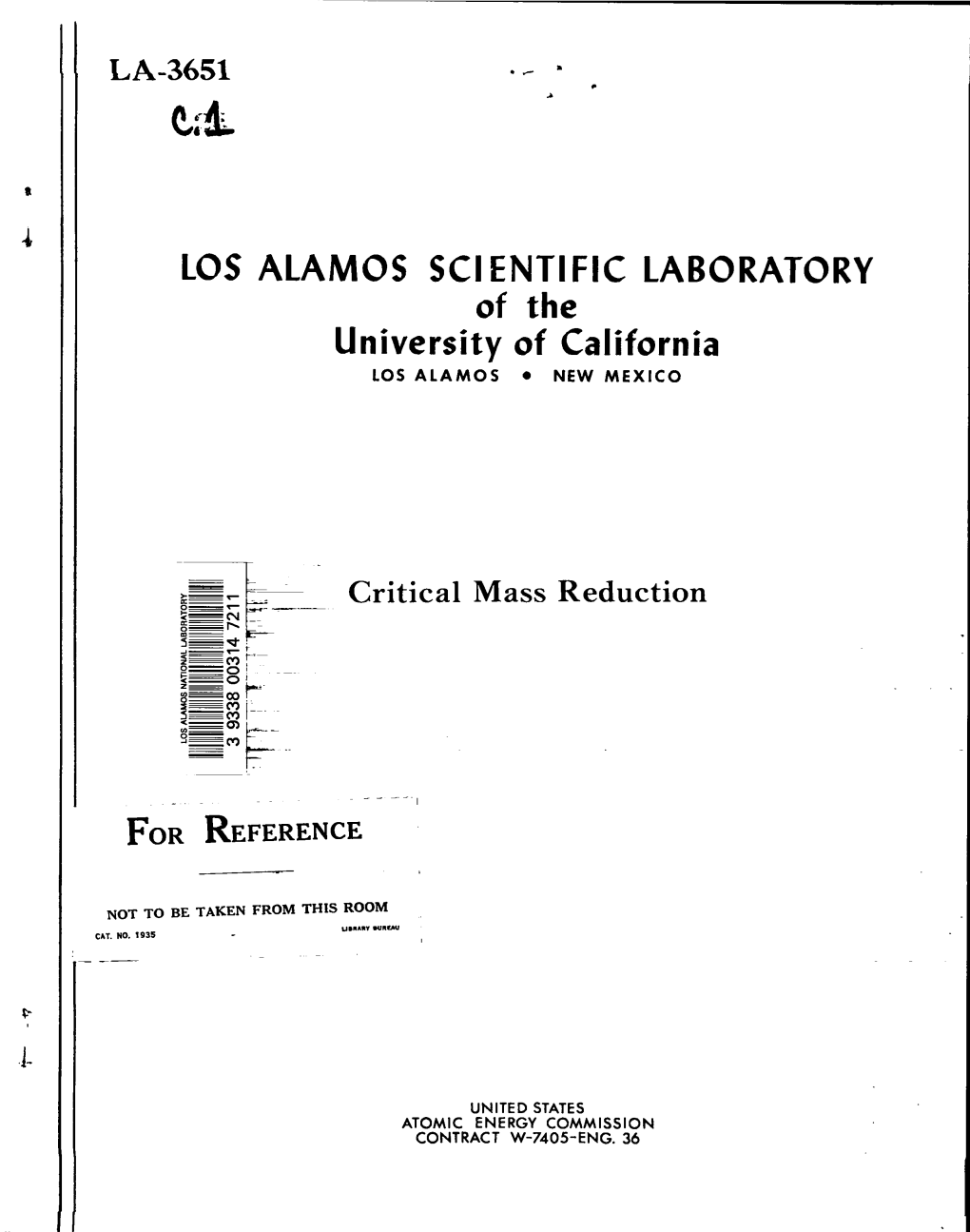 Critical Mass Reduction