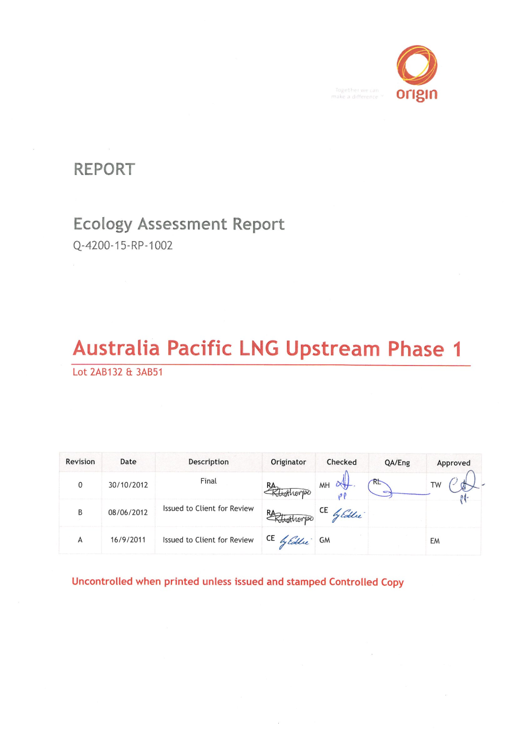 Ecology Assessment Report Lot 2AB132 and 3AB51 Report