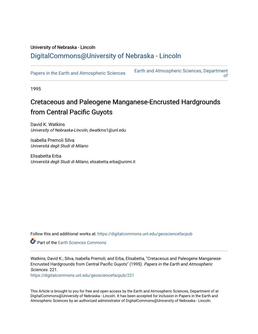 Cretaceous and Paleogene Manganese-Encrusted Hardgrounds from Central Pacific Guyots