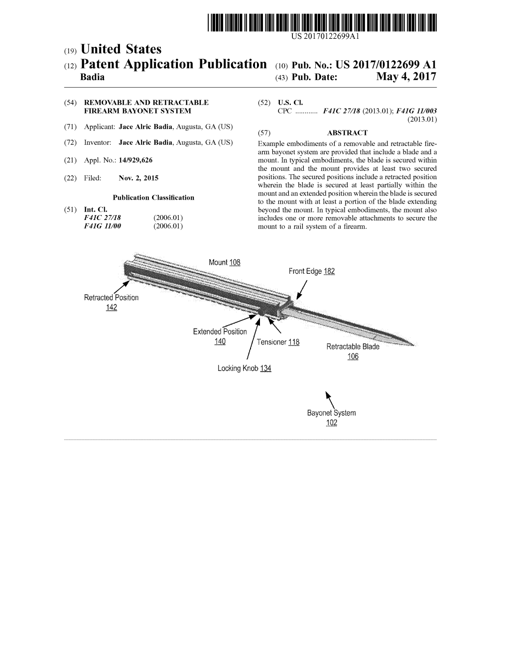 (12) Patent Application Publication (10) Pub. No.: US 2017/0122699 A1 Badia (43) Pub