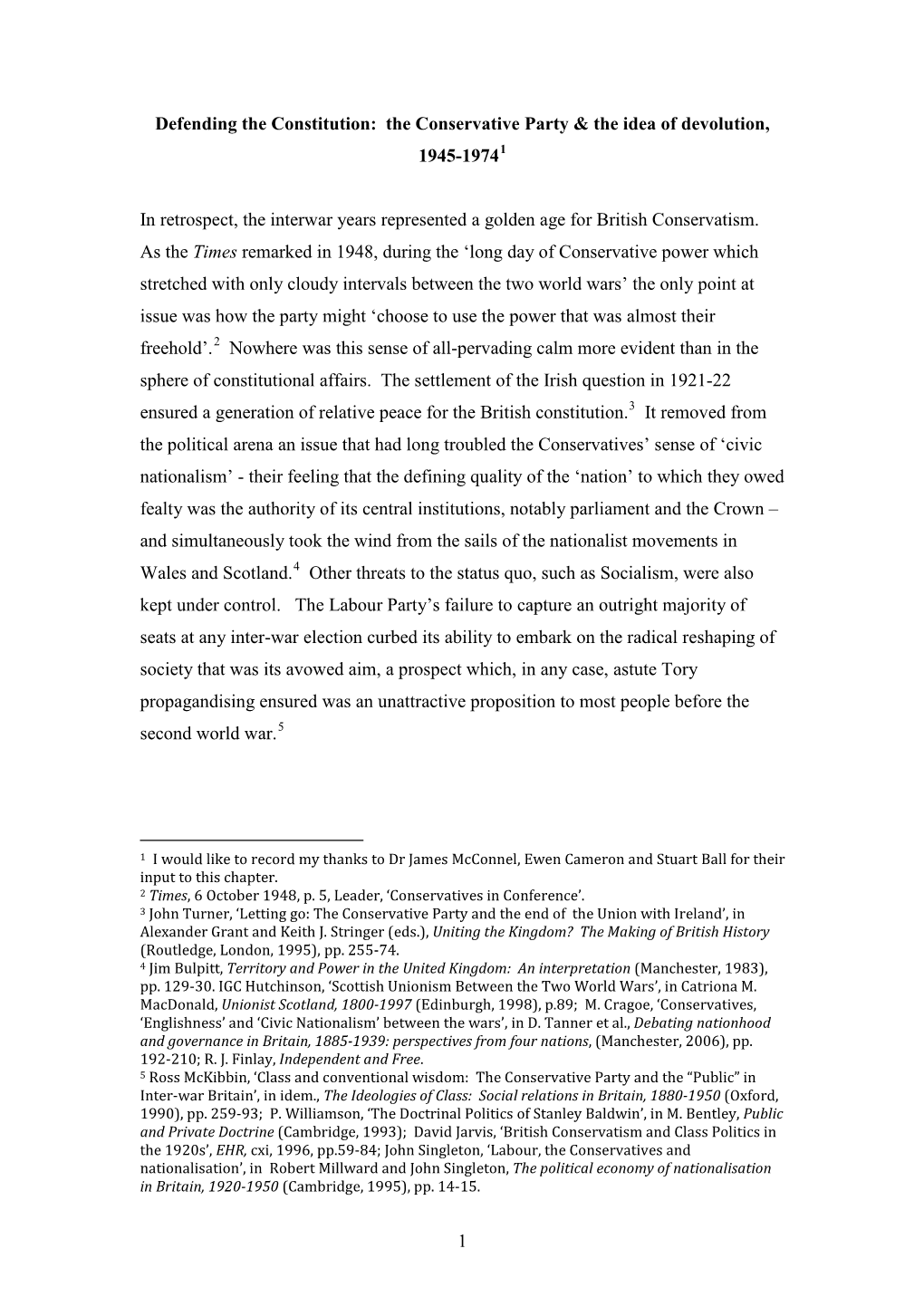 Section 1: a Minister Proposed, 1941-51